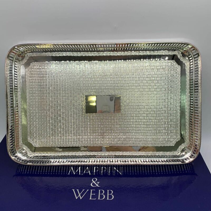 6-6-12■Mappin & Webb トレー　箱付き　マッピン&ウェッブ　純度925/1000純銀　マッピンプレート　銀メッキ 長期保管商品 現状品渡し