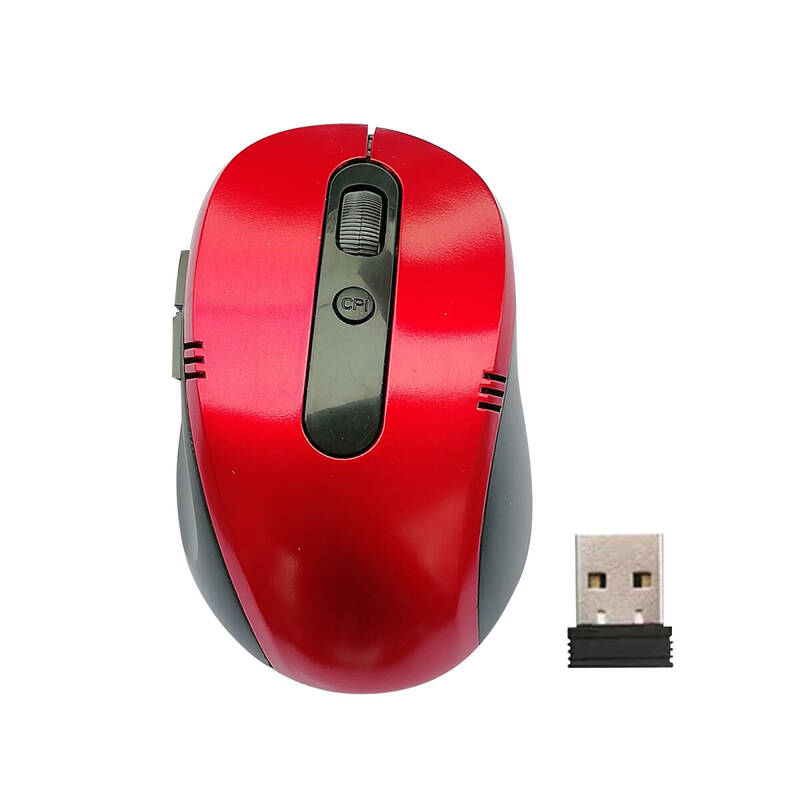 2.4Gワイヤレスマウス wireless mouse 無線 事務用マウス 静音マウス 小型 ポータブル USBレシーバー付き レッド ;J481;