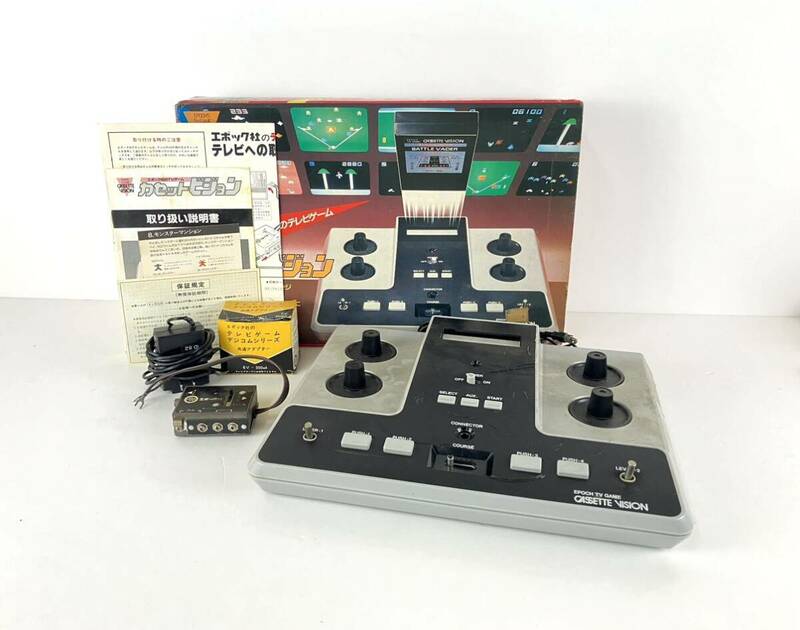 【HK5655】 ジャンク品 エポック社 カセットビジョン TVゲーム レトロ CASSETTEVISION ゲーム機 本体 取り説 付属品 箱付き