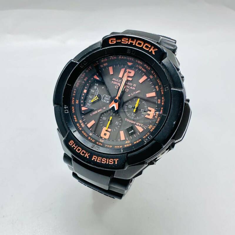 CASIO カシオ G-SHOCK ジーショック スカイコックピット SHOCK RESIST 002A094A 黒 オレンジ 腕時計 SHOCK ABSORBING STRUCTURE 1円出品 