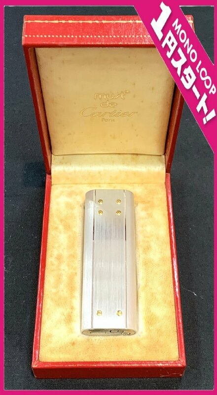 【5SO島05018F】１円スタート★Cartier★カルティエ★サントス★ガスライター★ローラー式★喫煙具★火花確認