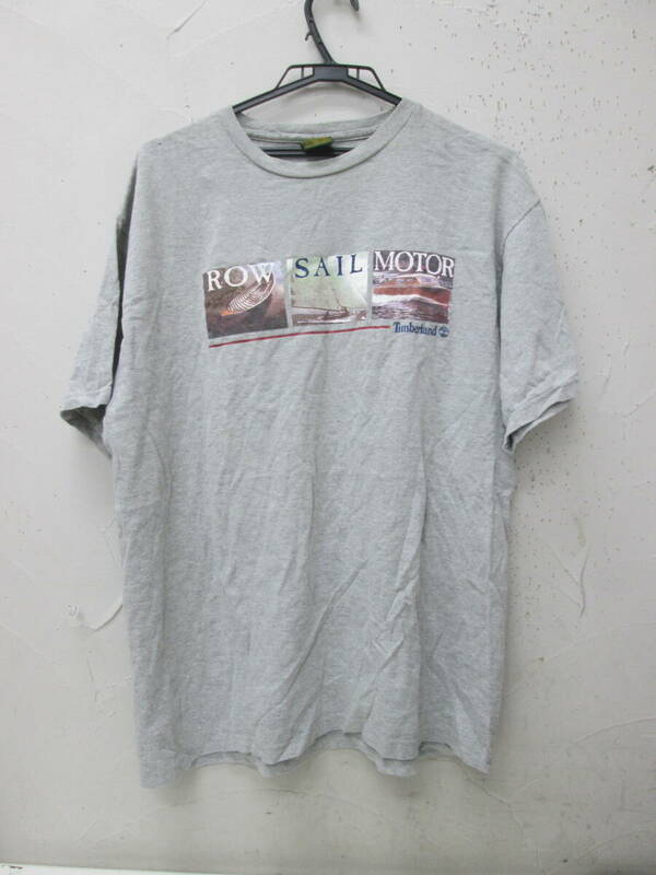 (27)♪Timberland ティンバーランド メンズ 半袖 Tシャツ アメリカ製 サイズL グレー