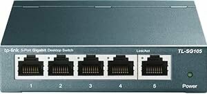 TP-Link 5ポート スイッチングハブ 10/100/1000Mbps ギガビット 金属筺体 設定不要 メーカー保証ライフタイ