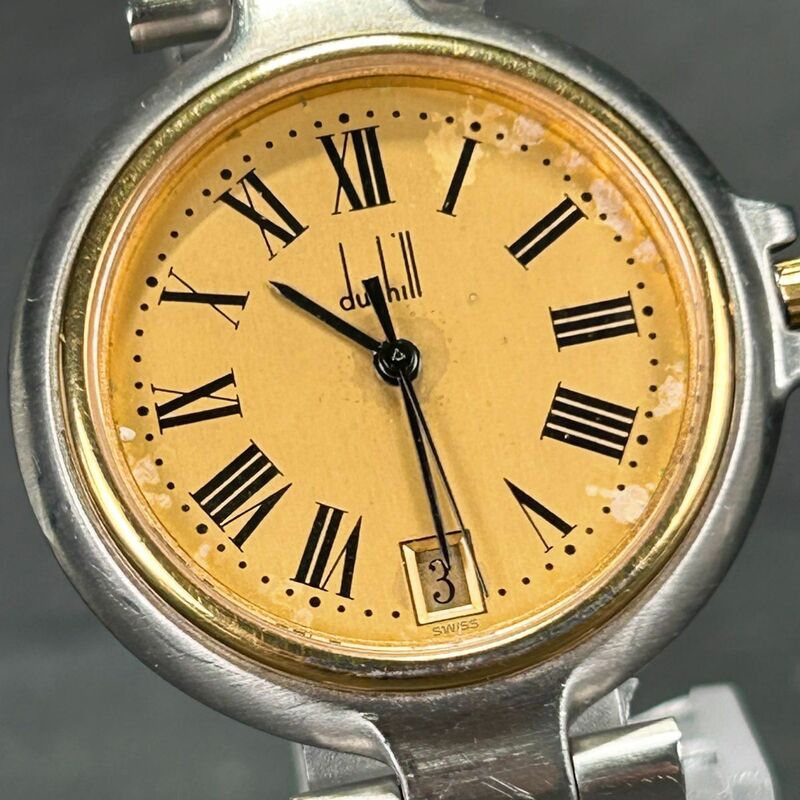 Dunhill ダンヒル ミレニアム 6 175034 腕時計 クオーツ アナログ 3針 カレンダー ゴールド コンビカラー 新品電池交換済み 動作確認済み