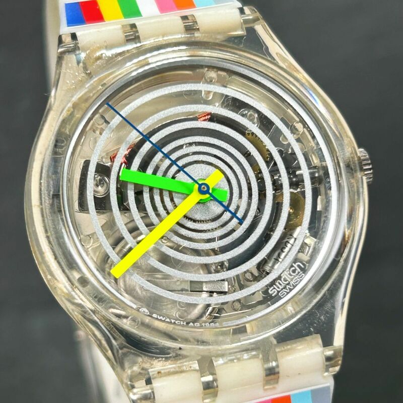 SWATCH スウォッチ AG1994 腕時計 クオーツ アナログ スケルトン ホワイト ラバーバンド ユニセックス 新品電池交換済み 動作確認済み