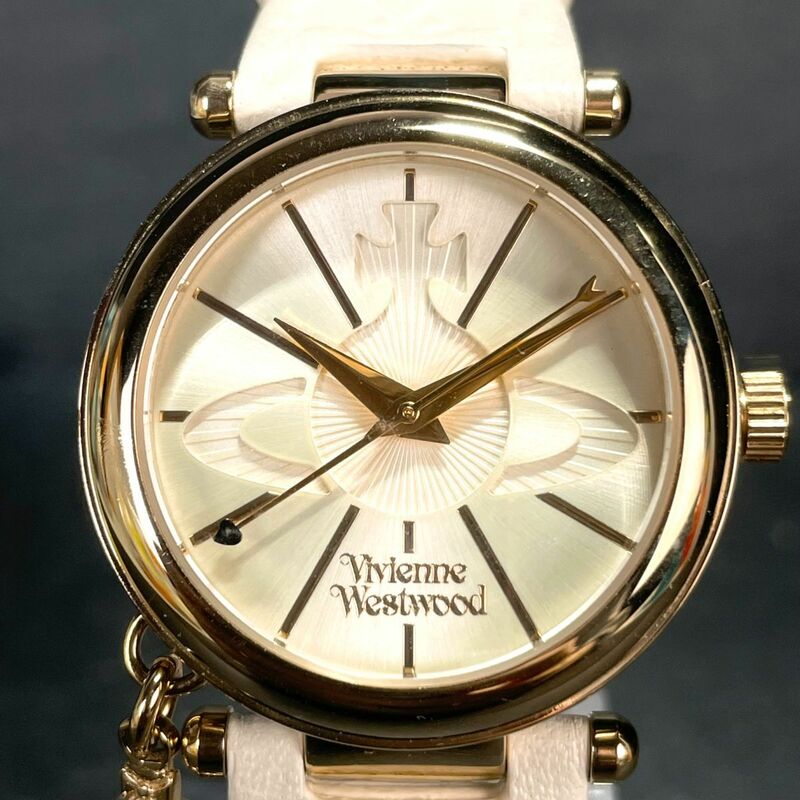 Vivienne Westwood ヴィヴィアンウエストウッド VV-006whwh 腕時計 アナログ クオーツ 3針 レザーベルト 新品電池交換済み 動作確認済み