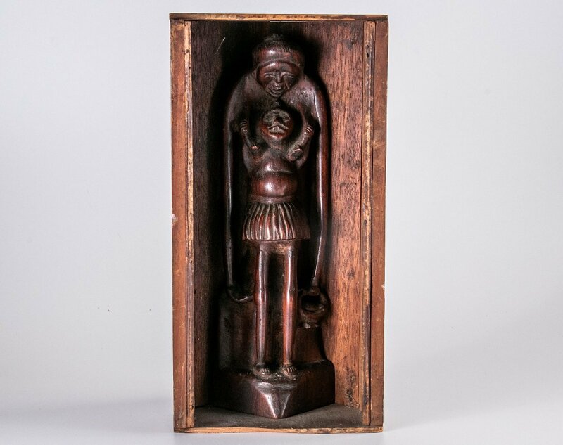 【民族彫刻】 唐木彫刻 一木彫 アフリカ彫刻 D766 古美術 骨董 古玩 唐物 陶芸 木工美術