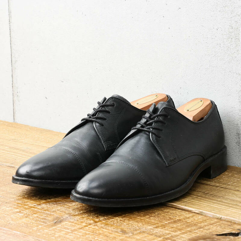 COLE HAANコールハーン◆キャップトゥ レザーシューズ◆ブラック◆US8.5/26cm