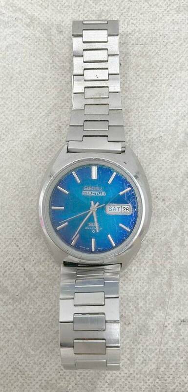 ◇腕時計◆SEIKO セイコー 6106-8670 5 ACTUS ファイブアクタス SS 23石 自動巻き デイデイト ブルー 青文字盤 メンズ 腕時計