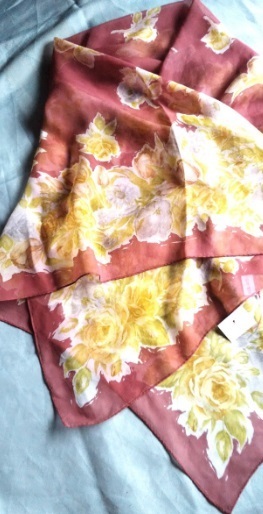 シルクスカーフ 絹 ストール ビンテージ 花柄 ナイトキャップ 枕カバー 日本製 絹 100% バラ レディースファッション スカーフ 大判