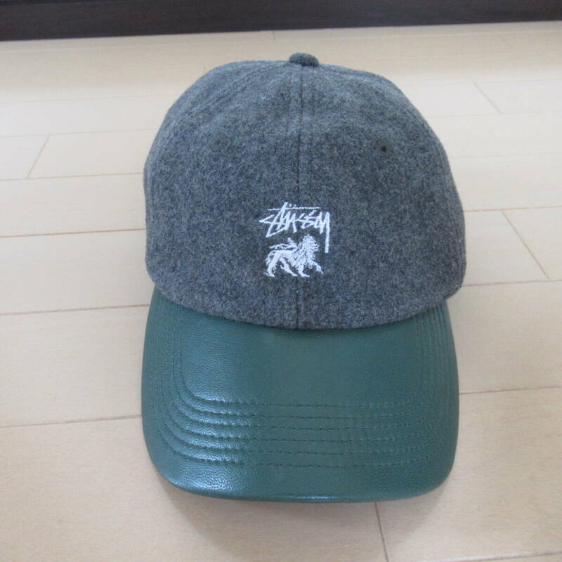 ★即決送込★STUSSY CAP キャップ 帽子 オールド hat ラスタ old oldstussy ステューシー 6パネル レザー 2トーン y2k tech テック系 xl l