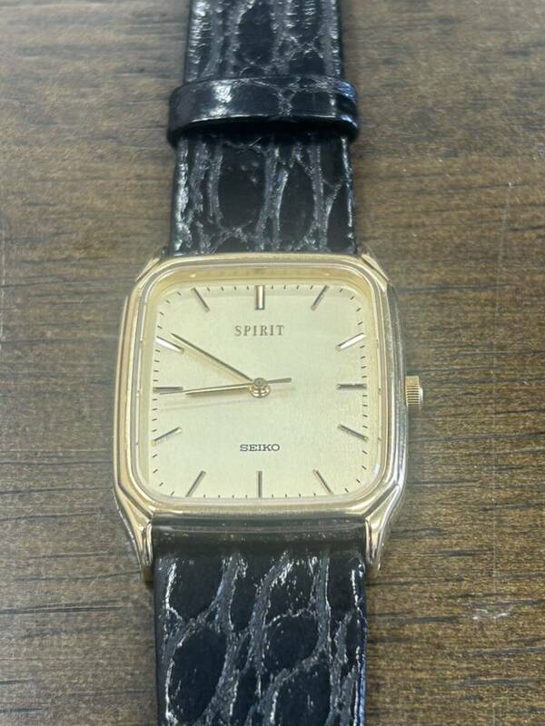 june-62/ジャンク品【不動】SEIKO 腕時計 SPIRIT 牛革 創立67周年 記念表彰