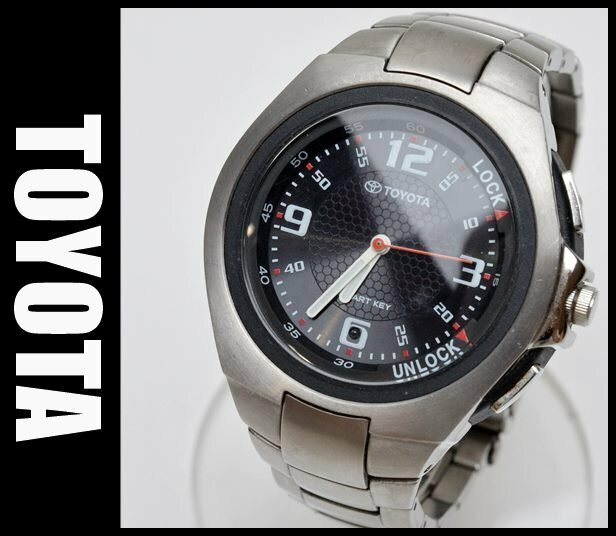 動作品 純正品 TOYOTA トヨタ SMART KEY スマートキー 腕時計 W830-T010687Y チタン
