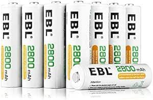 EBL 単3電池 充電式 8個 パック ケース付き 2800mAh ニッケル水素充電 単三電池 充電池 単3 単3充電池 単三充電