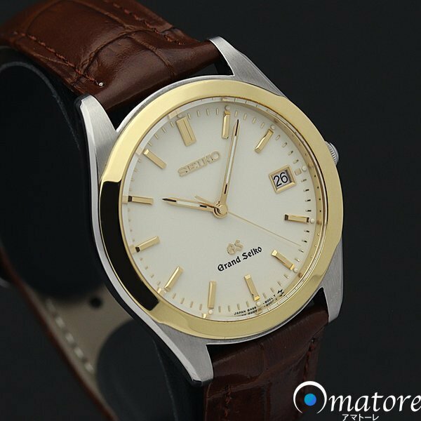 極上美品◎SEIKO セイコー GS グランドセイコー デイト K18YGベゼル メンズ クォーツ SBGG004 8N65-8000◎