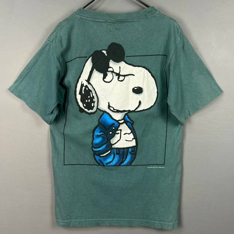 Wm941 USA製 90s Changes PEANUTS SW SNOOPY WEAR スヌーピー トミーヒルフィガーパロディ ヴィンテージT シングルステッチ Tシャツ メンズ
