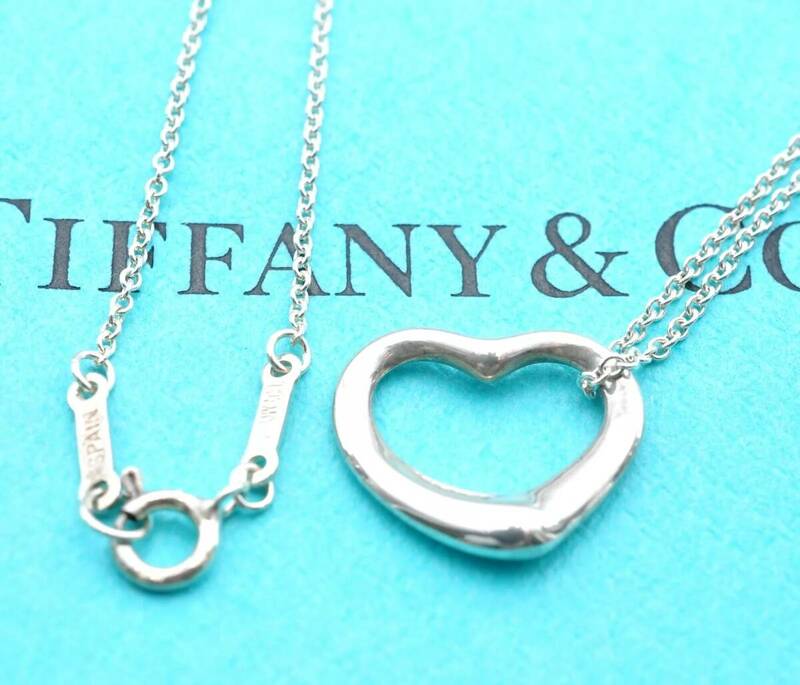 Tiffany & Co. ティファニー オープンハート PERETTI ペレッティ ネックレス スターリングシルバー925 銀 2.3g 3372