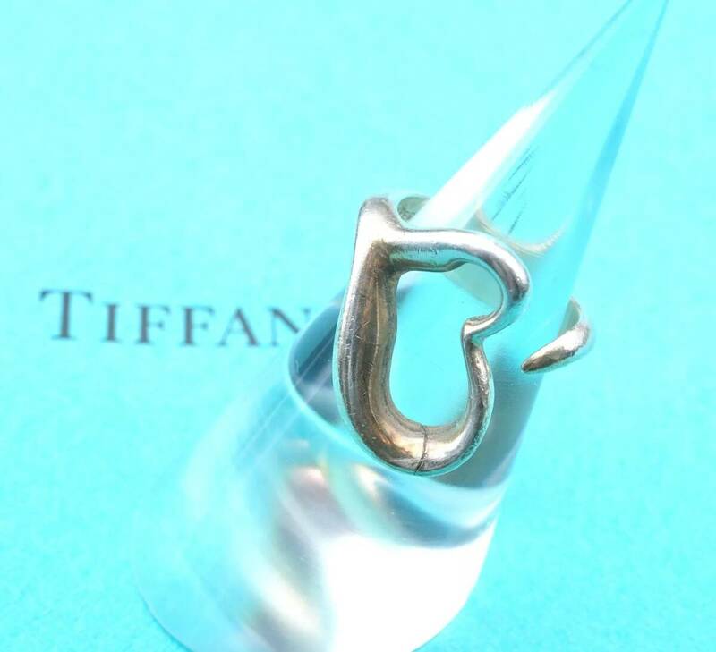 Tiffany & Co. ティファニー オープンハート PERETTI リング 指輪 スターリングシルバー925 銀 サイズ49 5.8g 4033