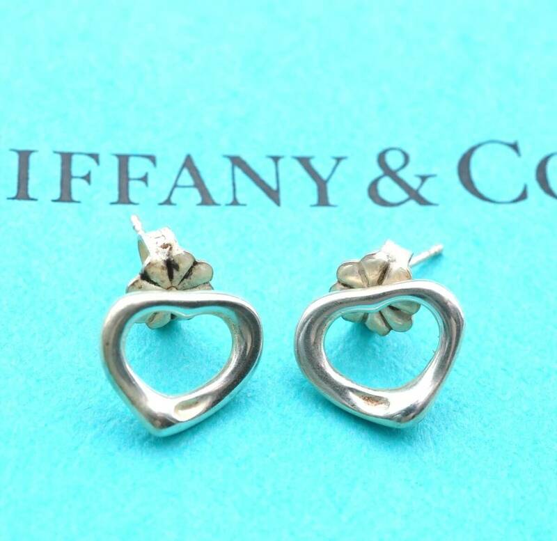 Tiffany & Co. ティファニー オープンハート PERETTI ペレッティ ピアス スターリングシルバー925 銀 2.1g レディース 女性 4406