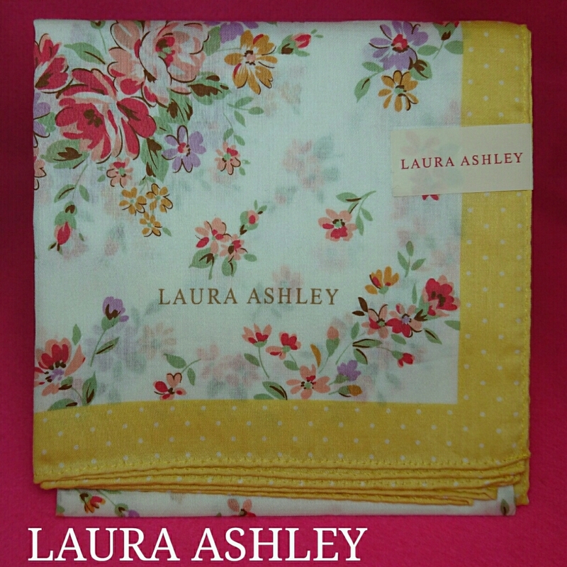 【未使用新品】　LAURA　ASHLEY　ローラアシュレイ　大判　ハンカチ　70　8326