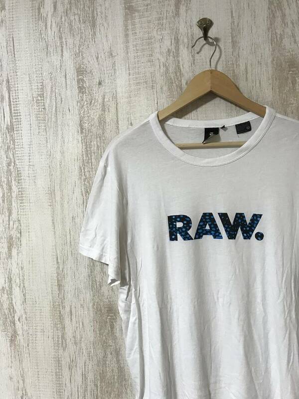 574☆【フロントロゴ Tシャツ】G-STAR RAW ジースター 白 L