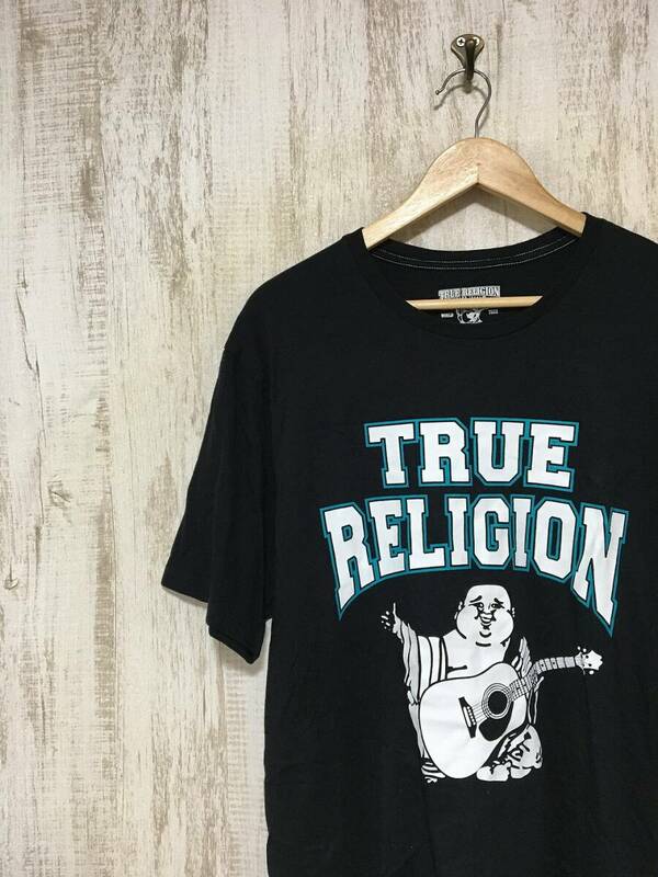 598☆【未使用 タグ付き】TRUE RELIGION トゥルーレリジョン フロントロゴTシャツ 黒 XL