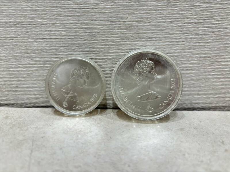 M4353　モントリオール オリンピック 記念硬貨 １９７６年　エリザベス２世カナダ 銀貨 記念品 硬貨セット 10ドル　５ドル　