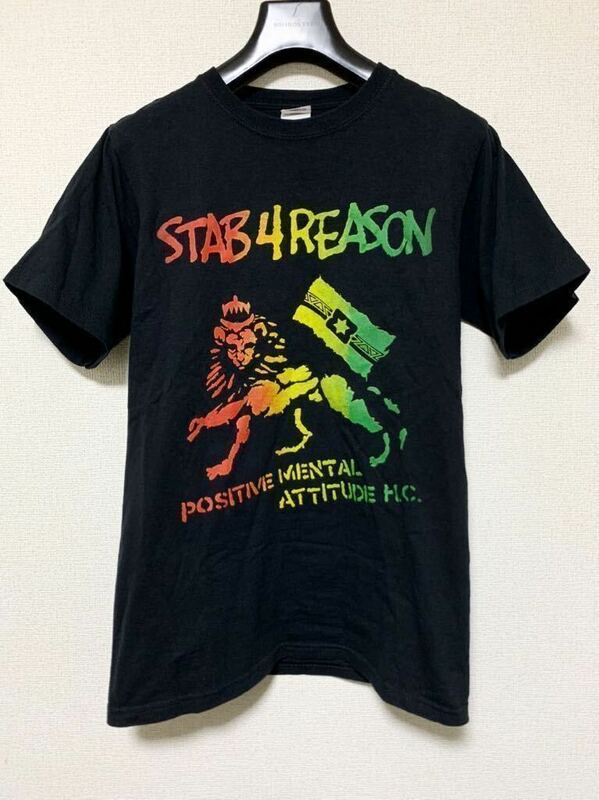 ◎送料無料【 STAB 4 REASON 】バンドTシャツ Sサイズ ラスタカラー ★bad brains kemuri dub wanima cinema staff ken yokoyama hawaiian6