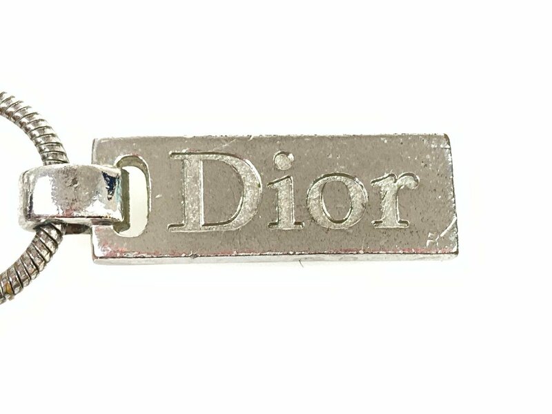 クリスチャン・ディオール　Christian Dior　ロゴプレート　スネークチェーン　ネックレス　シルバーカラー　YAS-9670