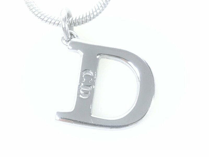 クリスチャン・ディオール　Christian Dior　Dロゴ　スネークチェーン　ネックレス　シルバーカラー　YAS-7891
