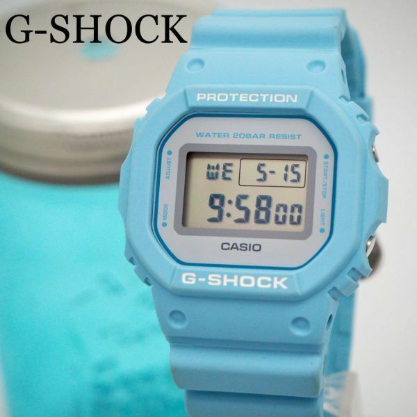 391【美品】G-SHOCK 時計　箱付き　ブルー　水色　メンズ　レディース