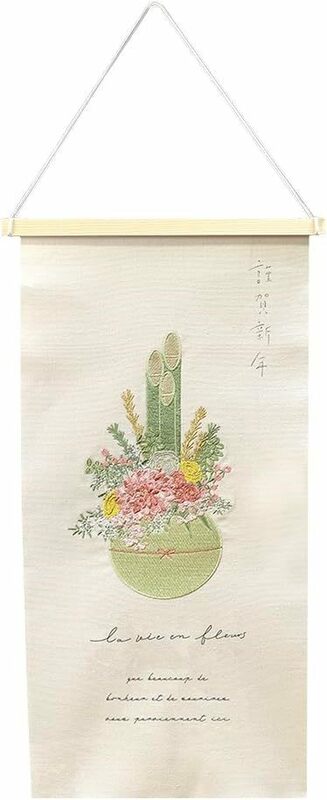 門松 NY刺繍タペストリー L 　お正月　タペストリー　新品