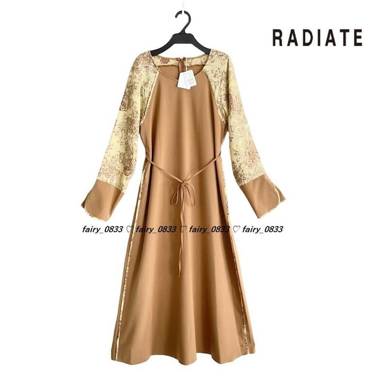 【日本製■送料無料】定価26400円 新品■スコットクラブ RADIATE■ Ladyシルエット...♪フラワージャガード切替☆ロングフレアワンピ　