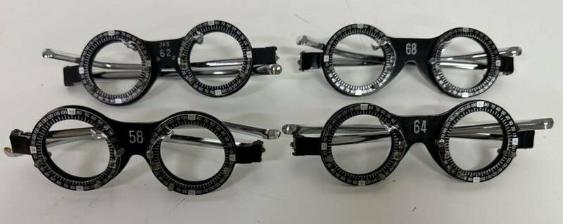 検眼枠 視力検査 フレーム眼鏡 4個 まとめ　中古品 （J）