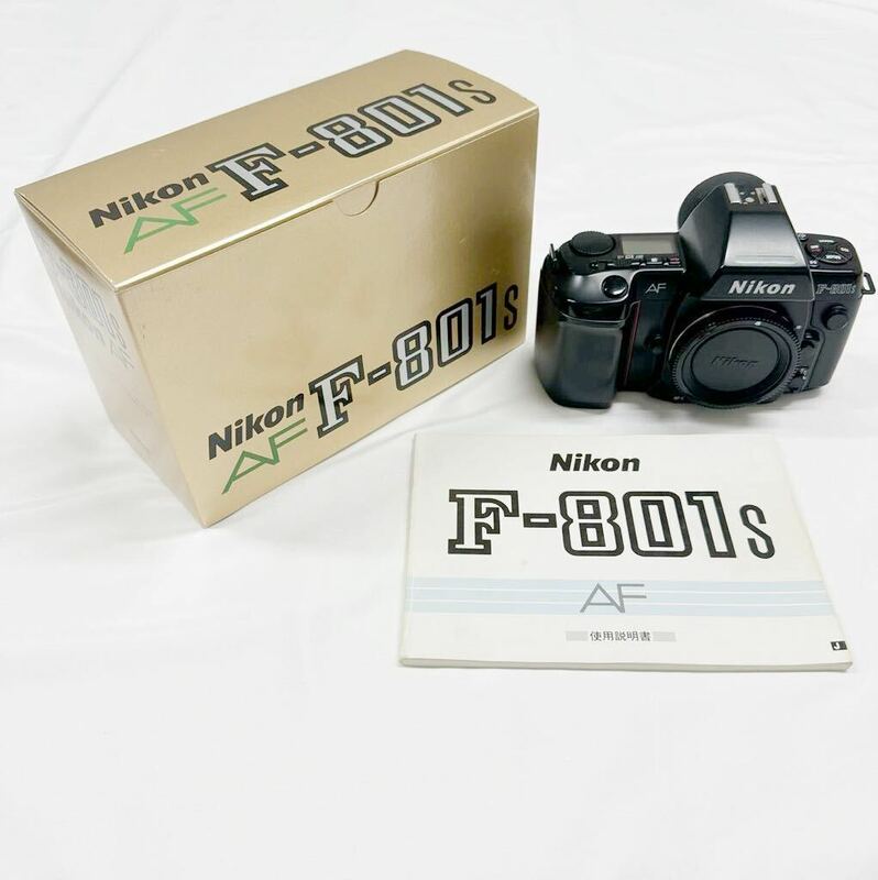 美品 Nikon F-801s ニコン フィルムカメラ ボディ 説明書 箱付 通電 動作確認済み【k3542-お3】
