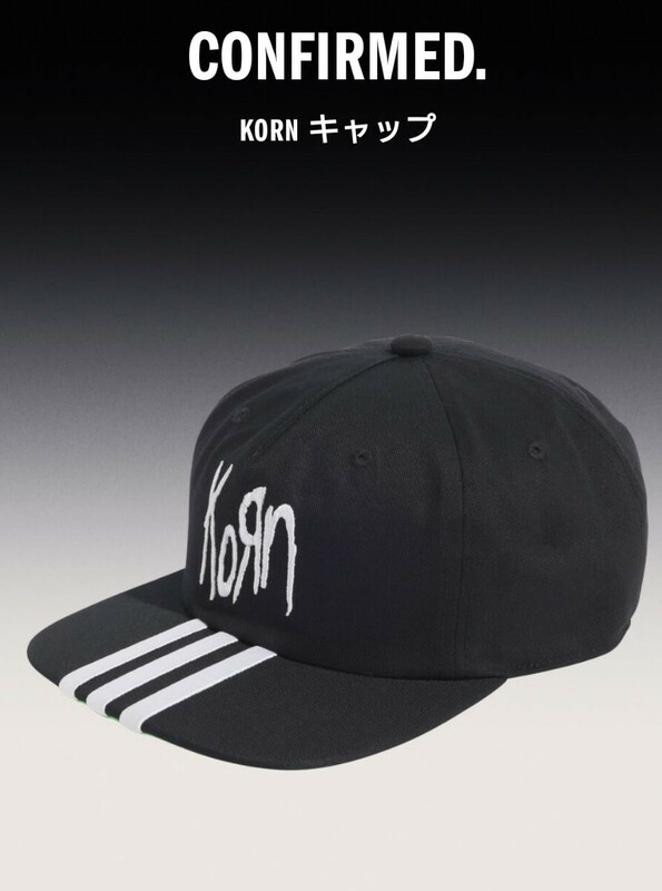 コラボ　54〜57　adidas 　KORN コーン　キャップ　帽子　アディダス ブラック ベースボールキャップ