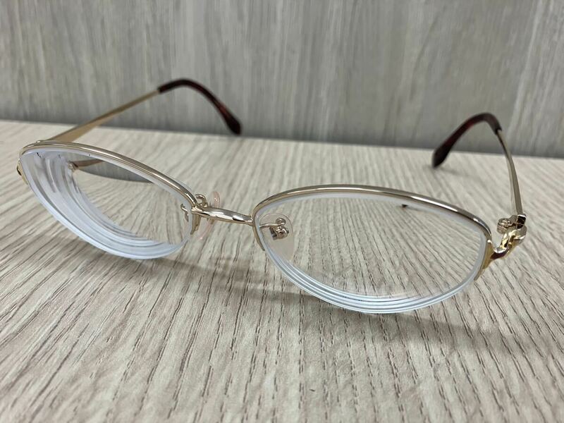 COMTESSE コンテス CM-6061 度入り眼鏡 メガネフレーム 12KGF-TITAN 中古品