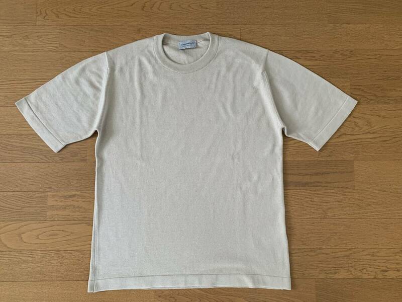 【美品】John Smedley ジョンスメドレー ショートスリーブ ニットT ベージュ BEAMS F ビームス F