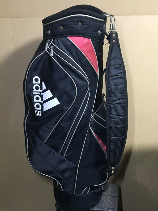 hcb-523 中古キャディバッグ アディダス adidas ブラック/レッド フードカバーなし