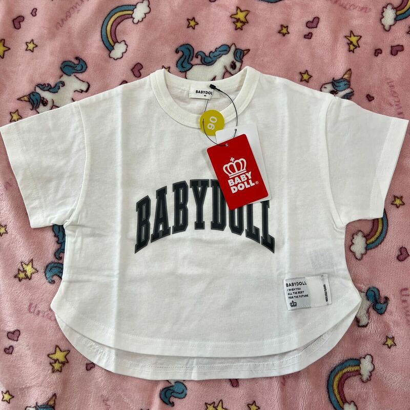 新品未使用　90サイズ　Tシャツ　ホワイト　コットン　BABYDOLL 半袖Tシャツ 半袖 男女兼用