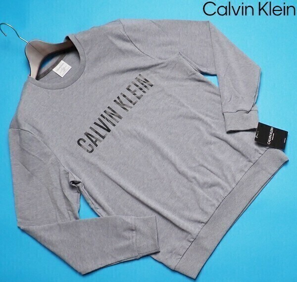 新品正規品 Calvin Klein カルバンクライン ストレッチコットン スウェット トレーナー US:M JP:L 灰(W6W) NM1960
