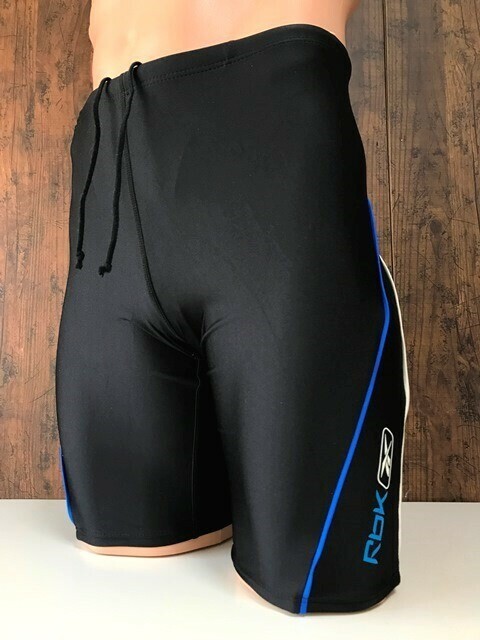 ss_1165y ★定形外 配送★ 極美品 リーボック Rbk 光沢ブラック 男子競泳水着 競パン ハーフスパッツ 水泳 練習 フィットネス L