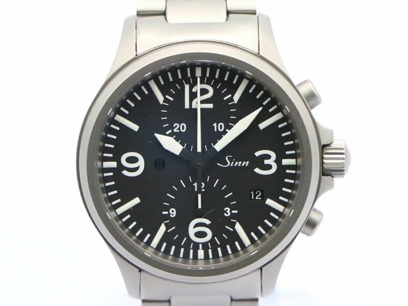 【 ジン SINN 】 腕時計 756 TEGIMENT クロノグラフ 黒文字盤 自動巻 メンズ 保・箱 新着 72545-1