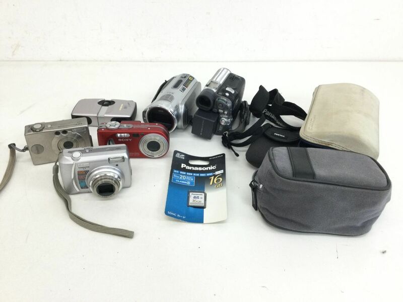 ●代DM246-80　【デジカメ・ビデオカメラ・双眼鏡まとめ】Nikon COOLPIX L1 / PENTAX FB9 / Canon PC1022 / Panasonic NV-GS50 HDC-SD3
