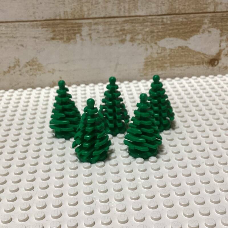 ☆6　新品　LEGO　パーツ　木　５個　2435　レゴ　植物　ツリー　グリーン　クリエイター　家　庭　送120円～