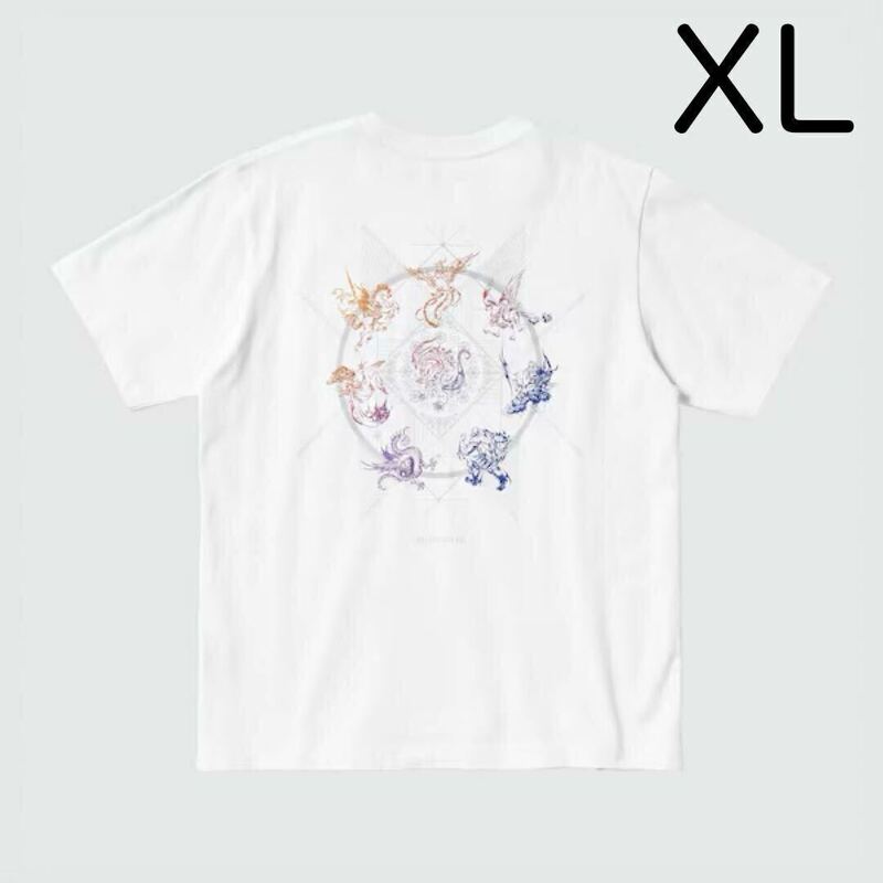 新品 UNIQLO ユニクロ UT FINAL FANTASY ファイナルファンタジー FF 16 XVI グッズ フェニックスの羽根 召喚獣 Tシャツ XL LL ホワイト