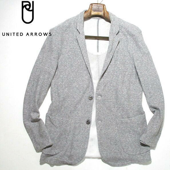 春物▼ 日本製 ユナイテッドアローズ　ストレッチ　テーラードジャケット　グレー　カットジャケット　Lサイズ　UNITED ARROWS　アローズ