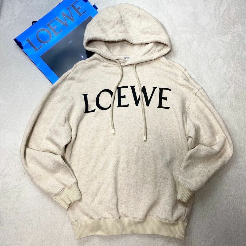 【現行・極美品】LOEWE ロエベ パーカー スウェット トレーナー トップス ビッグロゴ メンズ レディース オフホワイト オーバーサイズ M-L