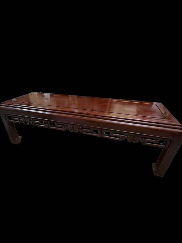 A10175 唐木 本花梨 座卓 ローテーブル センターテーブル 透かし彫り 応接 無垢材 中国