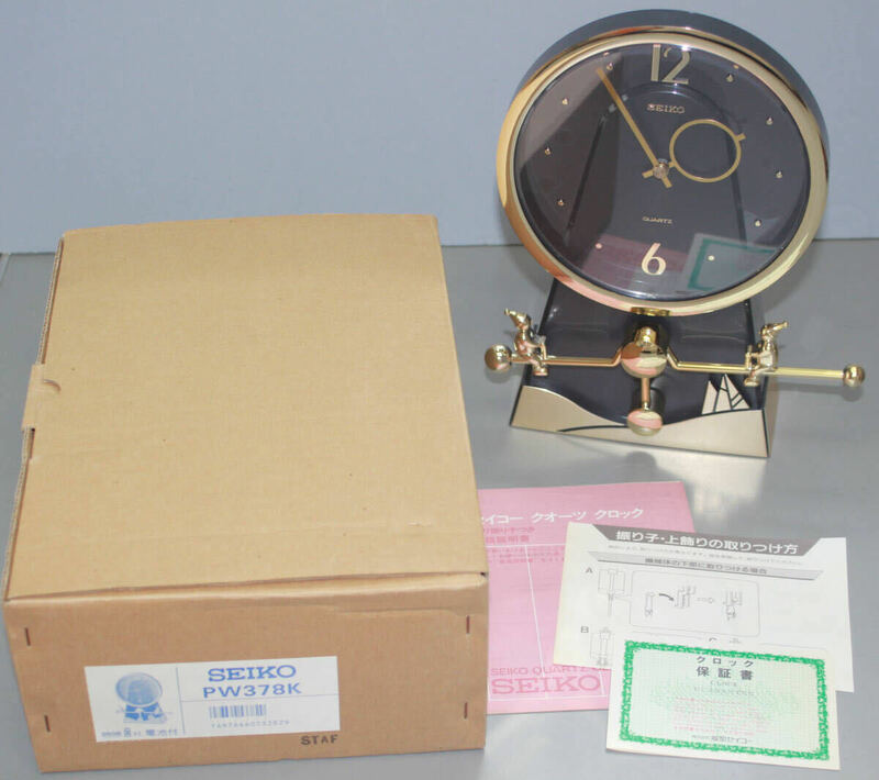 レトロ 未使用 からくり シーソー 置時計 SEIKO PW378K